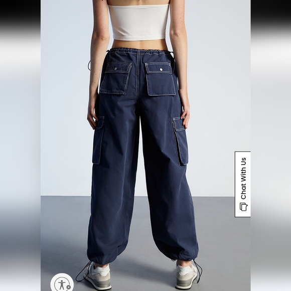 PacSun Cargo Baggy Parachute Pull-On Pants Womens XS Blue Streetwear Gorpcore - Picture 8 of 15